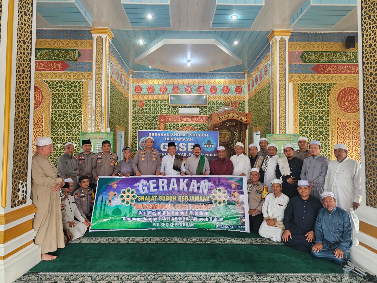 Polsek Kepenuhan Ajak Masyarakat Wujudkan Kampung Tangguh Anti Narkoba Lewat Gerakan Sholat Subuh Berjamaah