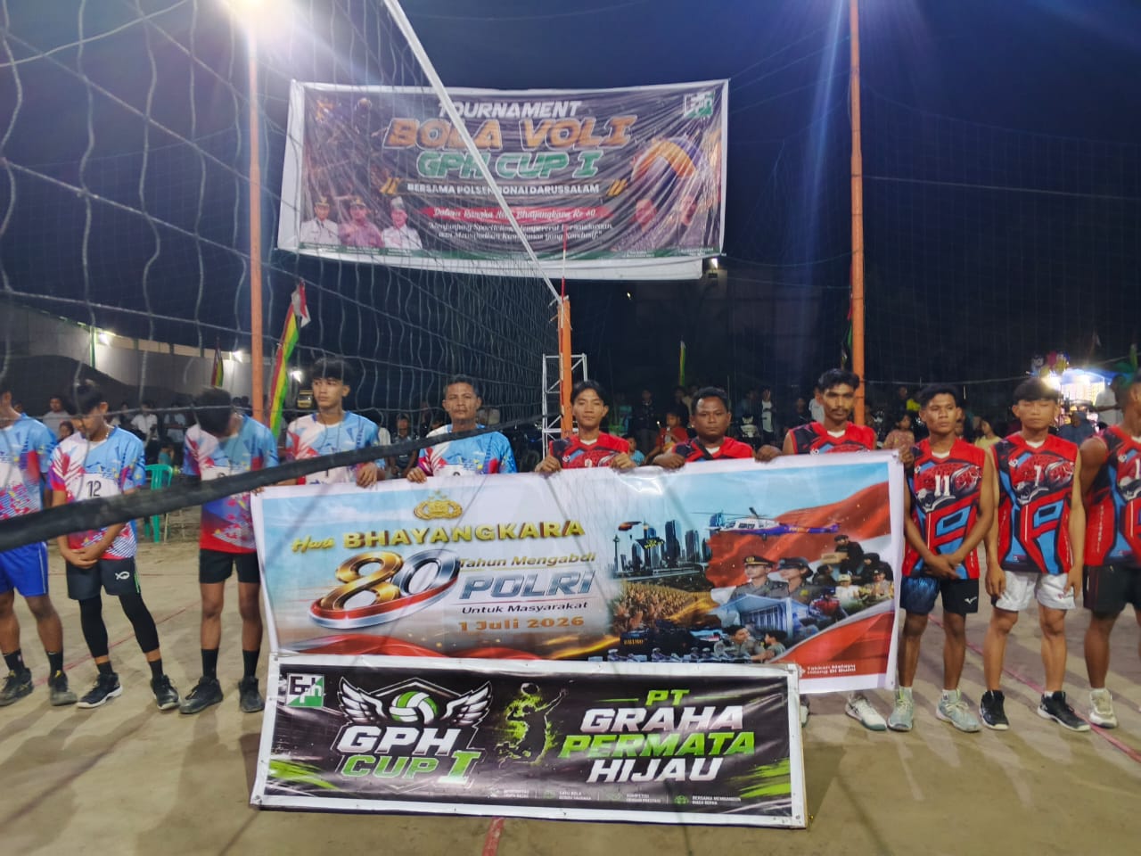 Semarak HUT Bhayangkara ke-80, Kapolsek Bonai Darussalam Resmi Buka Turnamen Voli GPH Cup I yang Diikuti 24 Tim