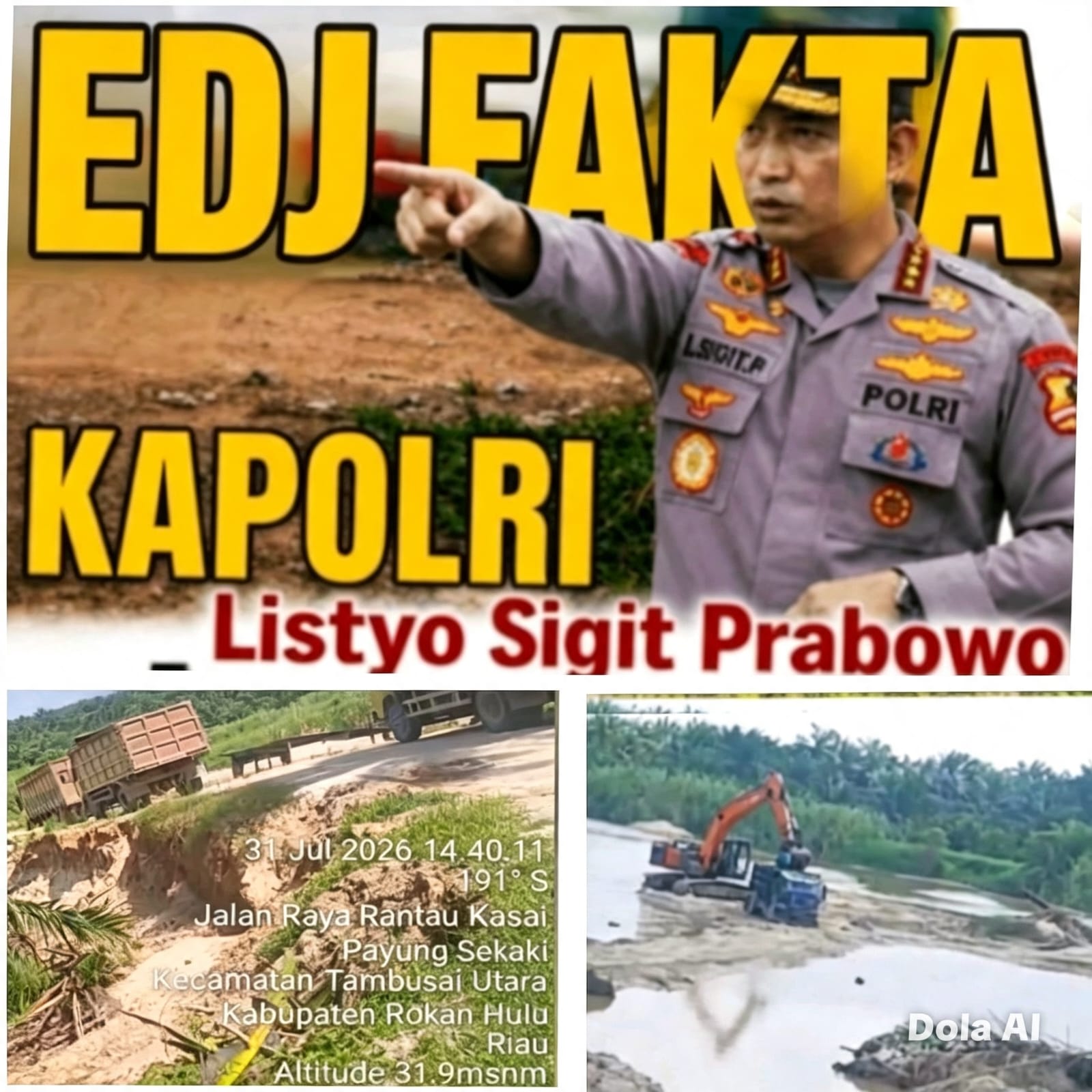 Kapolda Riau Segera Instruksi Jajaran APH kepolisian setempat Menghentikan Aktivitas Excavator Keruk Sungai Batang Kumu Sudah Bertahun Dampak Erosi Lingkungan Agustus 2/2026.